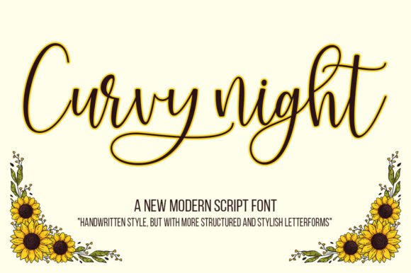 Curvy Night Script: Elevate Your Brand with Modern Calligraphy